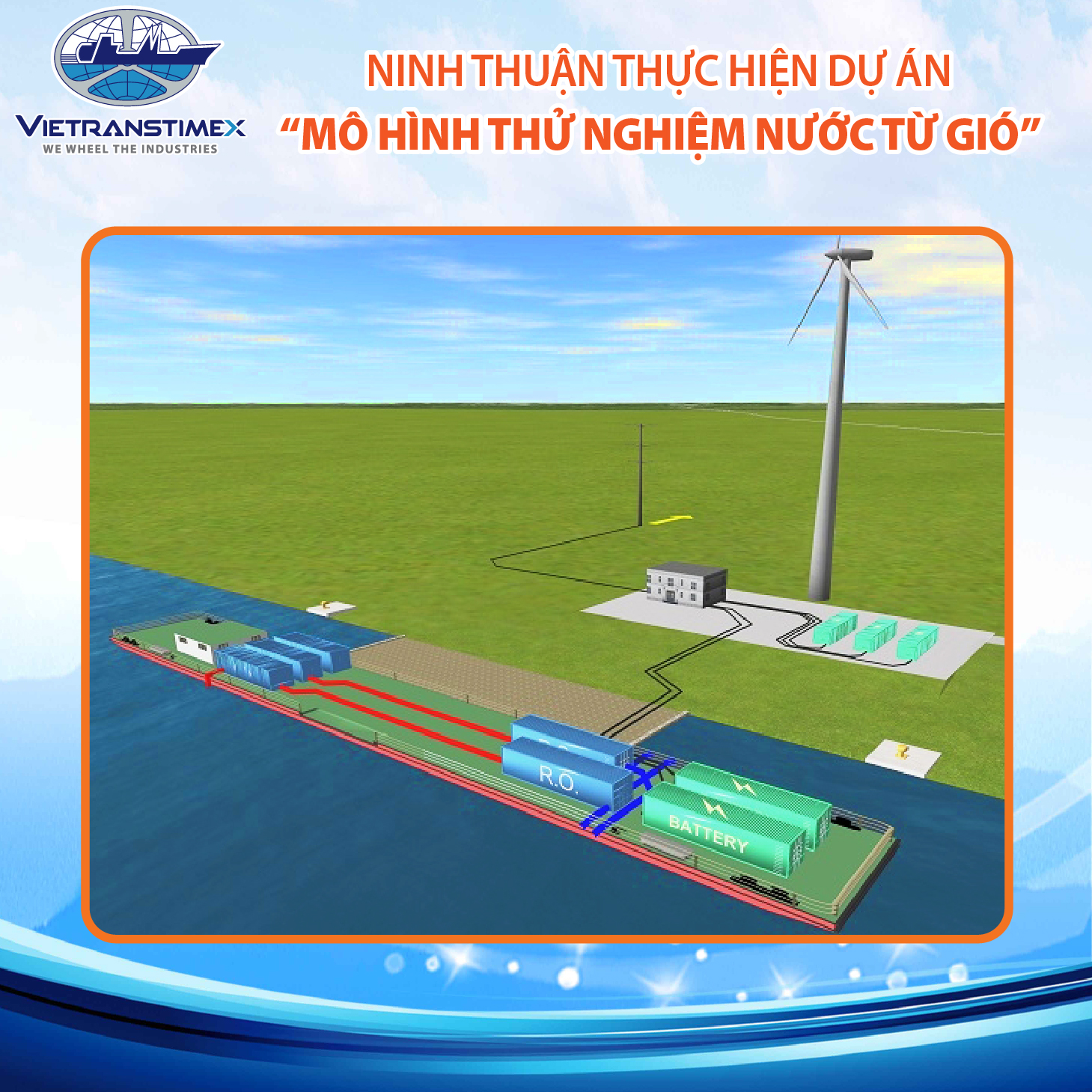 Ninh Thuận Thực Hiện Dự Án “Mô Hình Thử Nghiệm Nước Từ Gió”